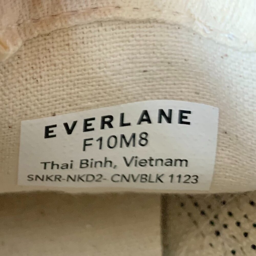 EUC Everlane The Tread-Bare Sneaker, Women's 10, Natural Canvas/Black - Picture 13 of 14